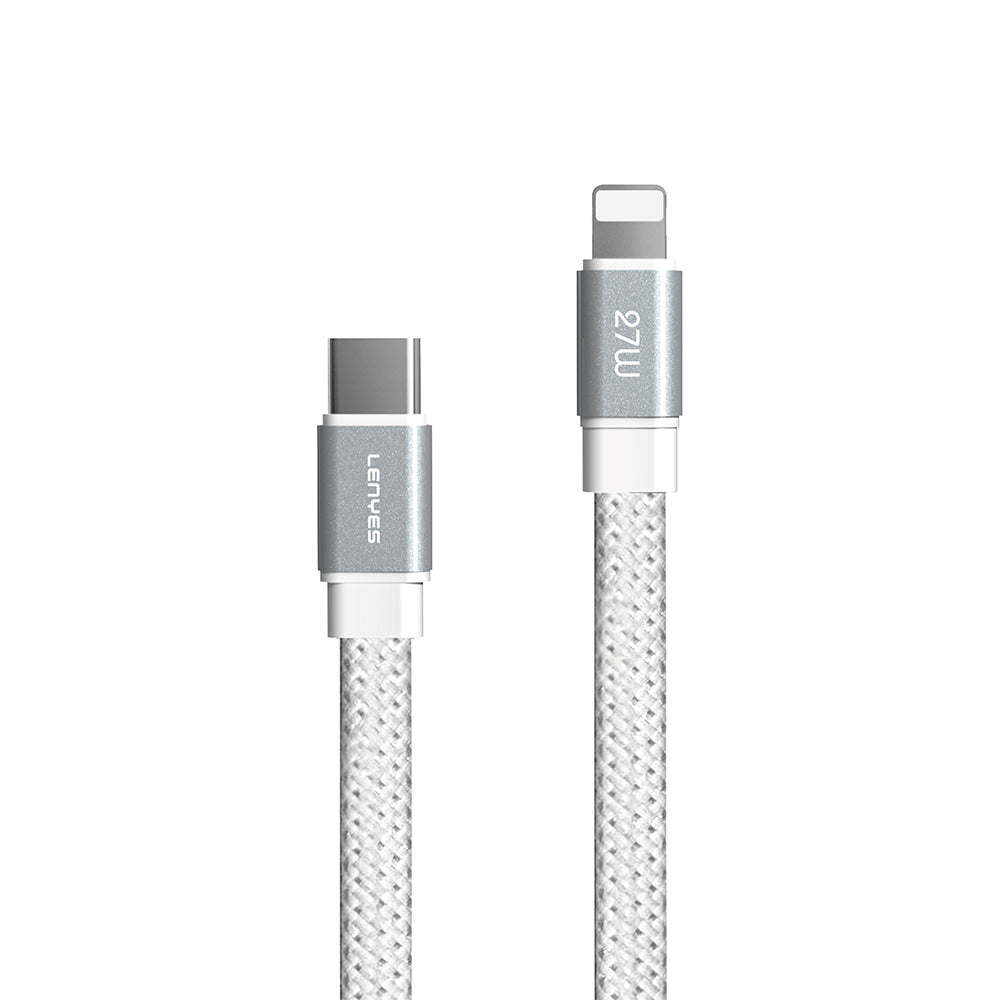 Lenyes LC538 Type-C to Lightning Hızlı Şarj Özellikli 48D Aramid Fiber Örgü Tasarımlı Data ve Şarj Kablosu 27W 1M Lenyes LC538 Type-C to Lightning Hızlı Şarj Özellikli 48D Aramid Fiber Örgü Tasarımlı Data ve Şarj Kablosu 27W 1M